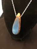 Burl Wood and Blue Resin Pendant - CCHobby