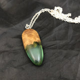 Burl Wood and Green Resin Pendant - CCHobby