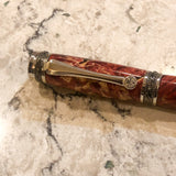 Majestic Fountain Pen with Red Stabilized Box Elder Burl