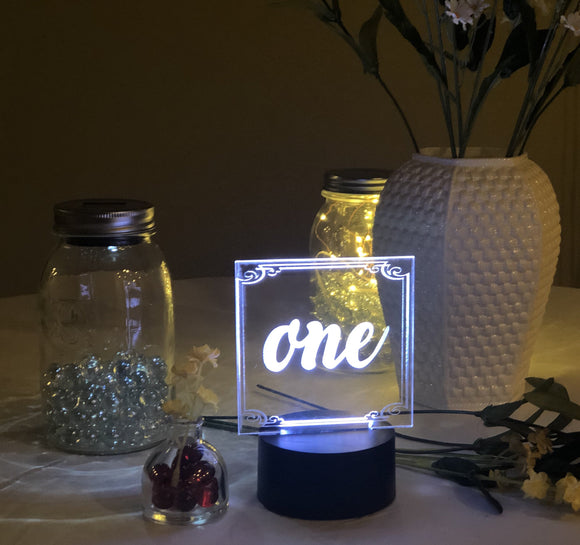 Lighted Table Number Sign Acrylic - CCHobby