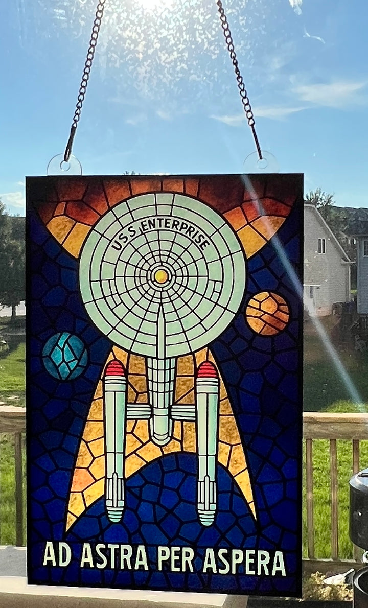 Star Trek Ad Astra Per Aspera Faux Resin Suncatcher
