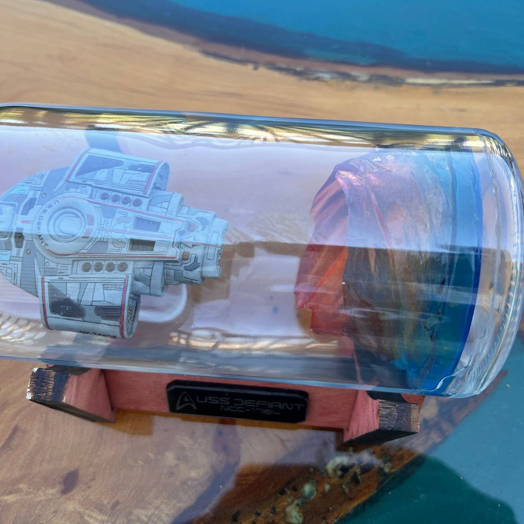 Star Trek USS Defiant and Wormhole in a Bottle