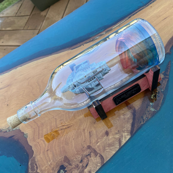 Star Trek USS Defiant and Wormhole in a Bottle