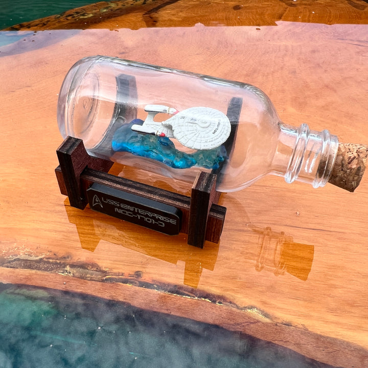 Star Trek USS Enterprise NCC-1701-D in a Shot Bottle