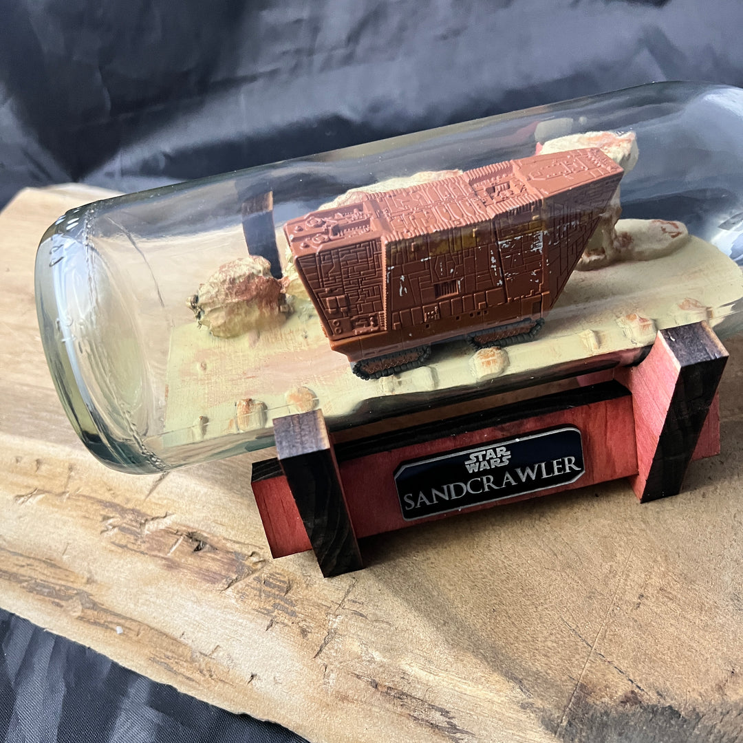Star Wars Sandcrawler in a Wine Bottle