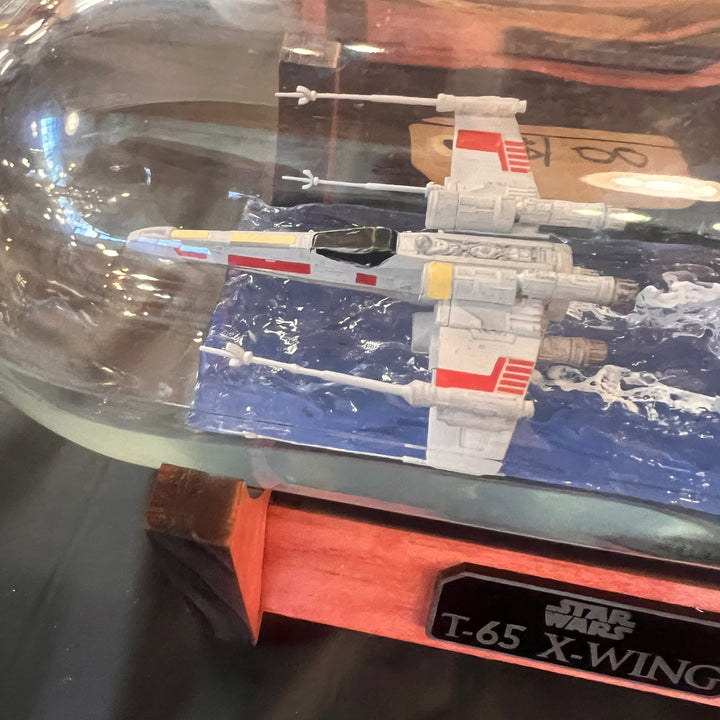 Star Wars X-Wing Over Water in a Wine Bottle