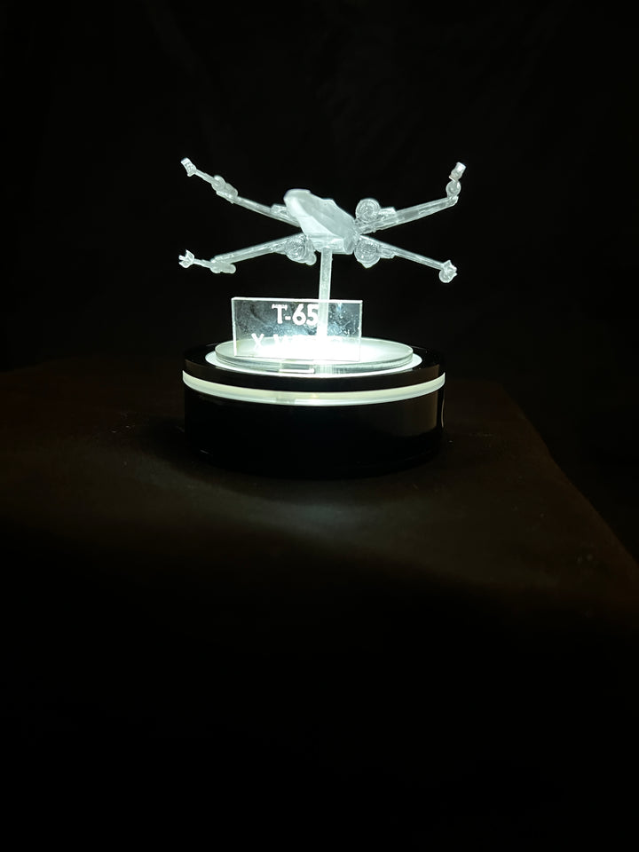 Transparent Star Wars X-Wing T-66 with Lighted Base