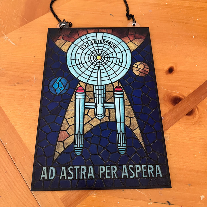 Star Trek Ad Astra Per Aspera Faux Resin Suncatcher