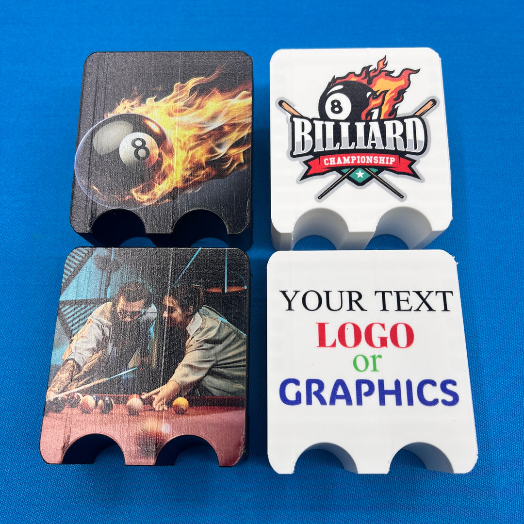 Custom Color 2 Billiards Cue  Holder Claw With Your Photos, Text or Graphics