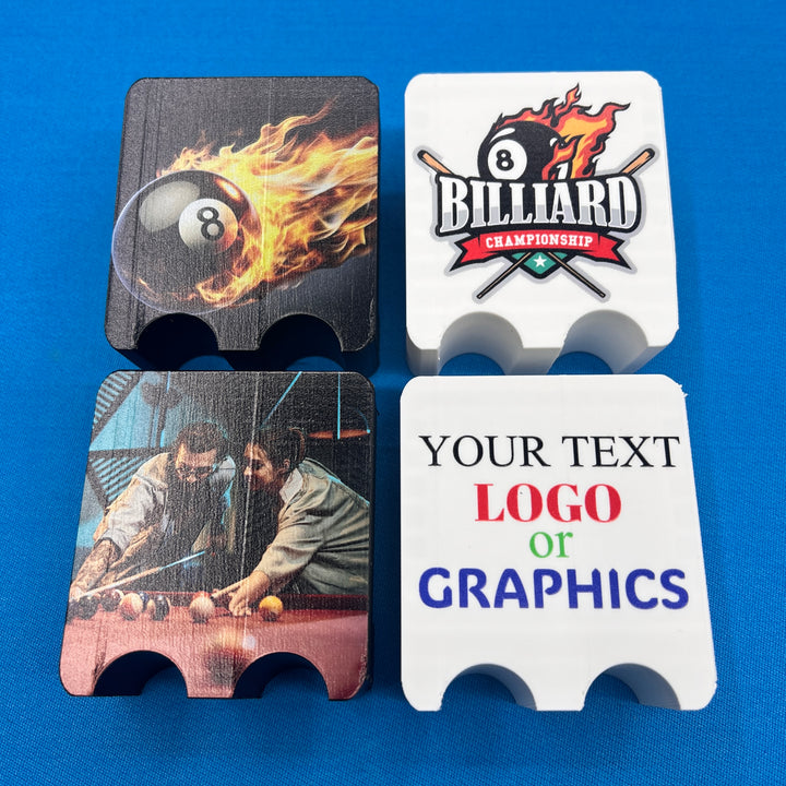 Custom Color 2 Billiards Cue  Holder Claw With Your Photos, Text or Graphics
