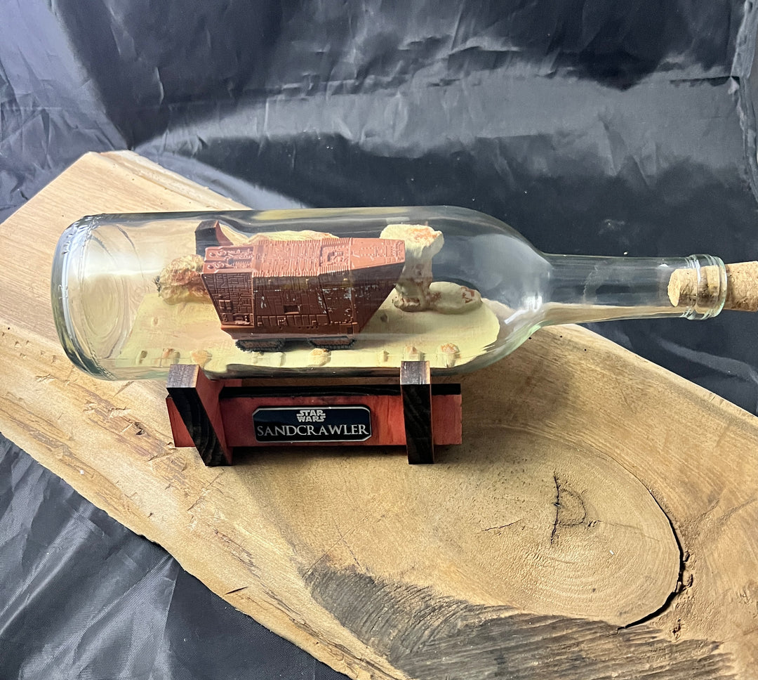 Star Wars Sandcrawler in a Wine Bottle