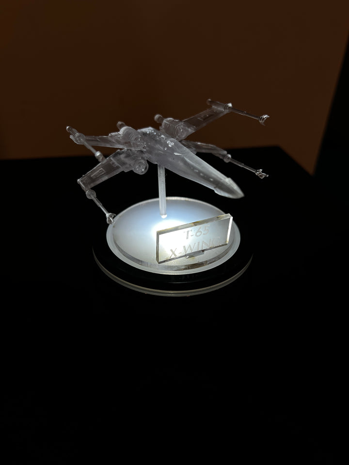 Transparent Star Wars X-Wing T-66 with Lighted Base