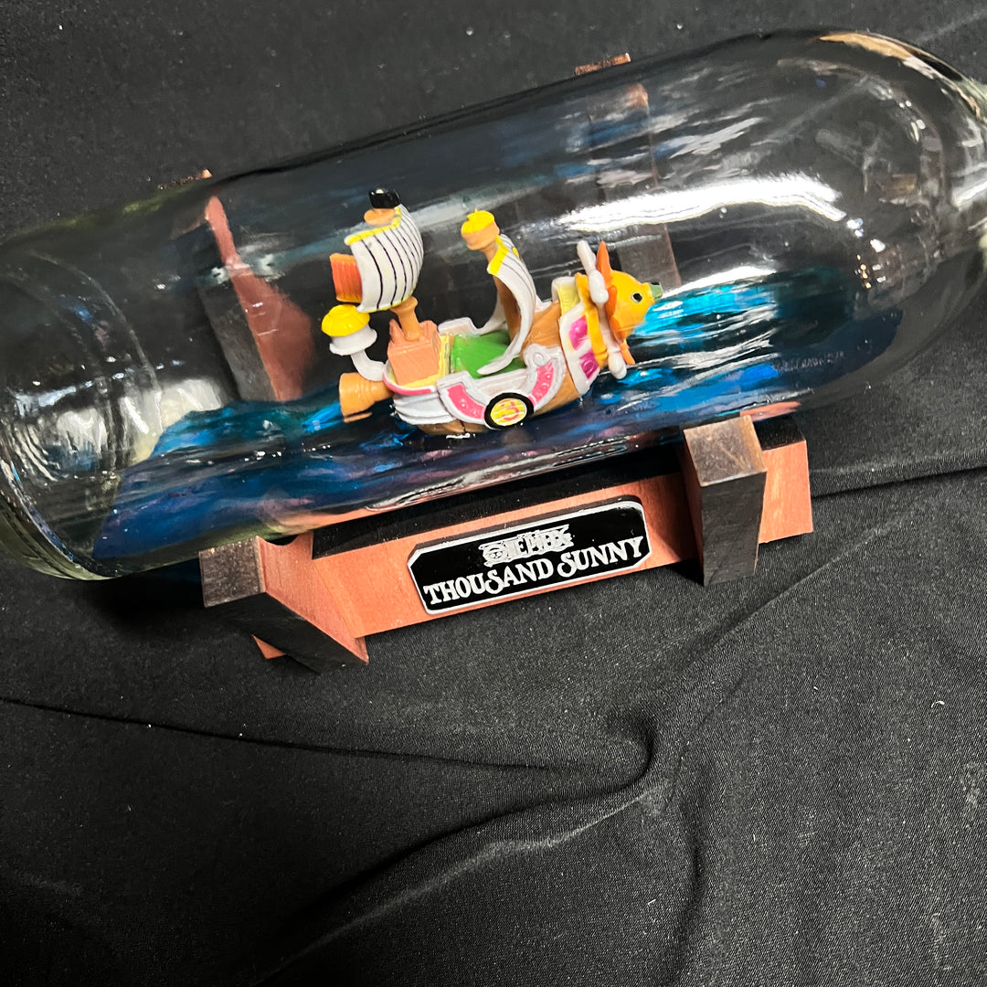 One Piece Thousand Sunny Starship in a Bottle