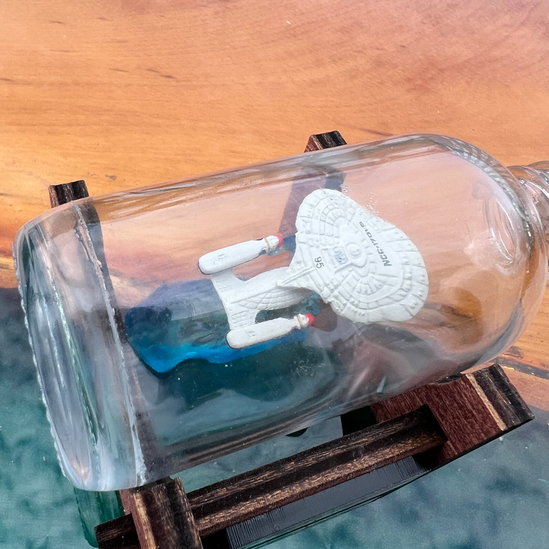 Star Trek USS Enterprise NCC-1701-D in a Shot Bottle
