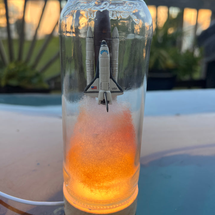 NASA Space Shuttle Launch in a Jack Daniels Beer Bottle