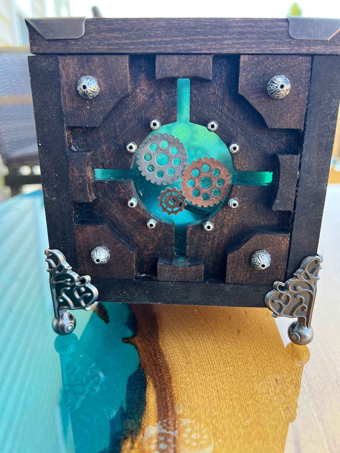 Steampunk Portal Lighted Clock Box