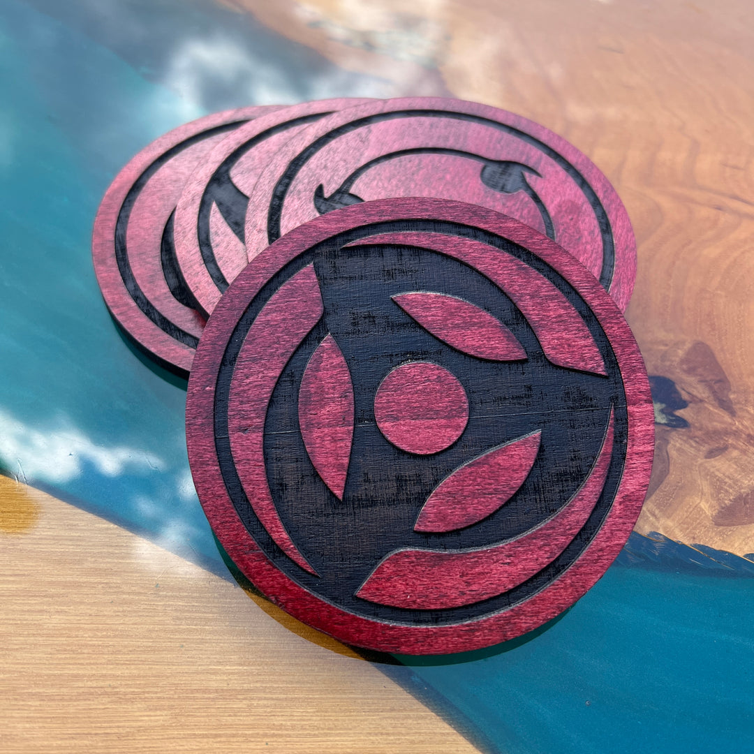 Naruto Sharingan Wood Coasters Set of Four