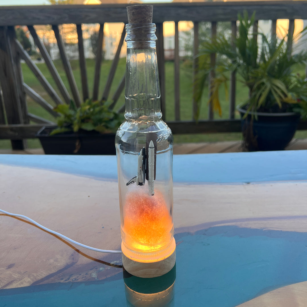 NASA Space Shuttle Launch in a Jack Daniels Beer Bottle