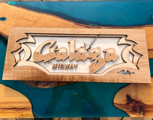 Galaga Arcade Game Marquee Wood Wall Art