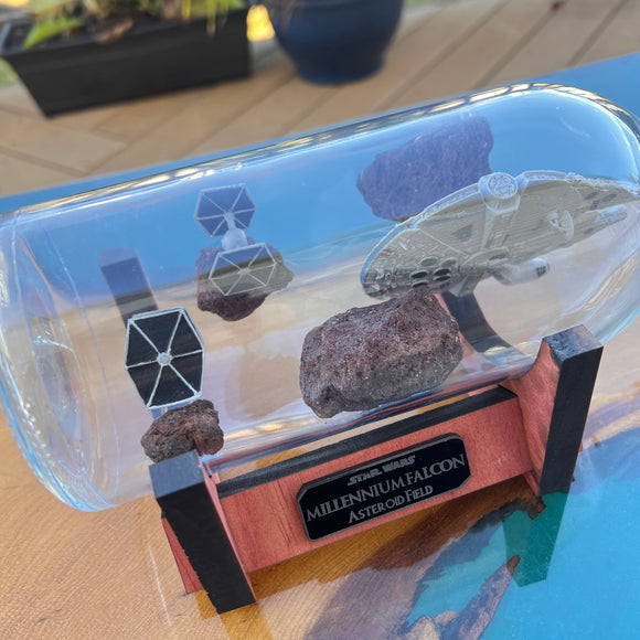 Star Wars Millennium Falcon Asteroid Chase in a Bottle