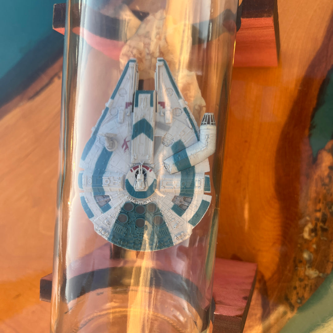 Star Wars Millenium Falcon YT-1300 in a Wine Bottle