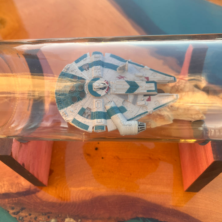 Star Wars Millenium Falcon YT-1300 in a Wine Bottle