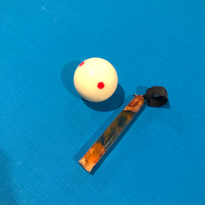 Wood and Resin Pool Chalk Holder Wood and Orange Fire Epoxy