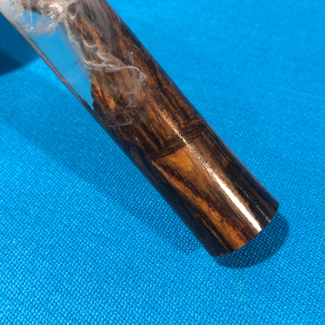 Wood and Resin Pool Chalk Holder Wood and White Smoke Epoxy