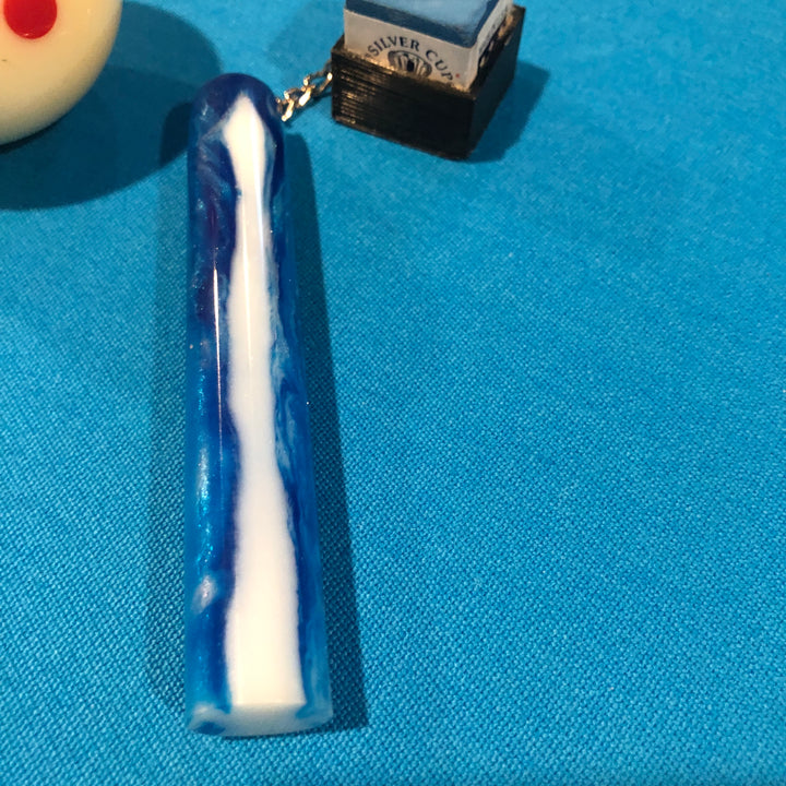 Resin Pool Chalk Pocket Holder  Blue and White Epoxy with Square, Round or Octagon Holder