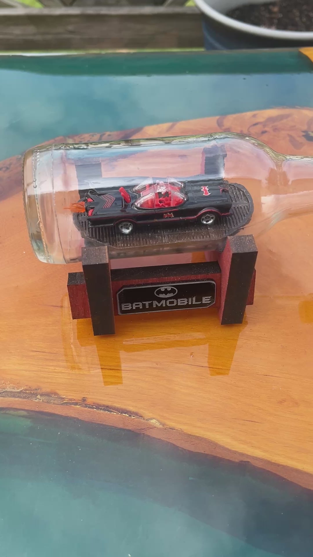 Batmobile 60s in a Beer Bottle