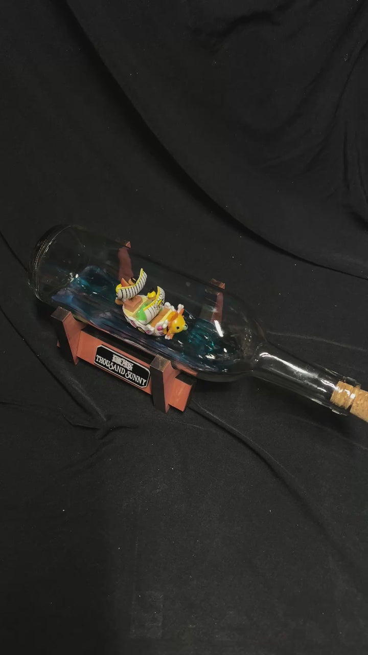 One Piece Thousand Sunny Starship in a Bottle