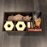 5-6 Player Blue Stained Catan Compatible Board Set with Laser Etched Terrain, Border and Number Pieces - CCHobby