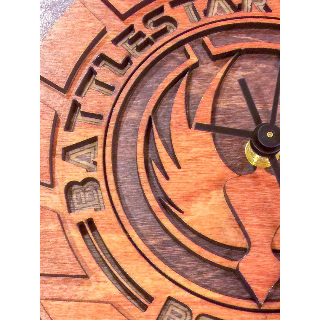 Battlestar Galactica Laser Cut Stained Wood Clock - CCHobby