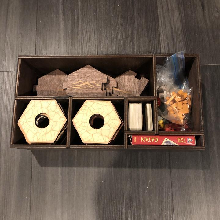 Blue Stained Catan Compatible Board Set with Laser Etched Terrain, Border and Number Pieces - CCHobby