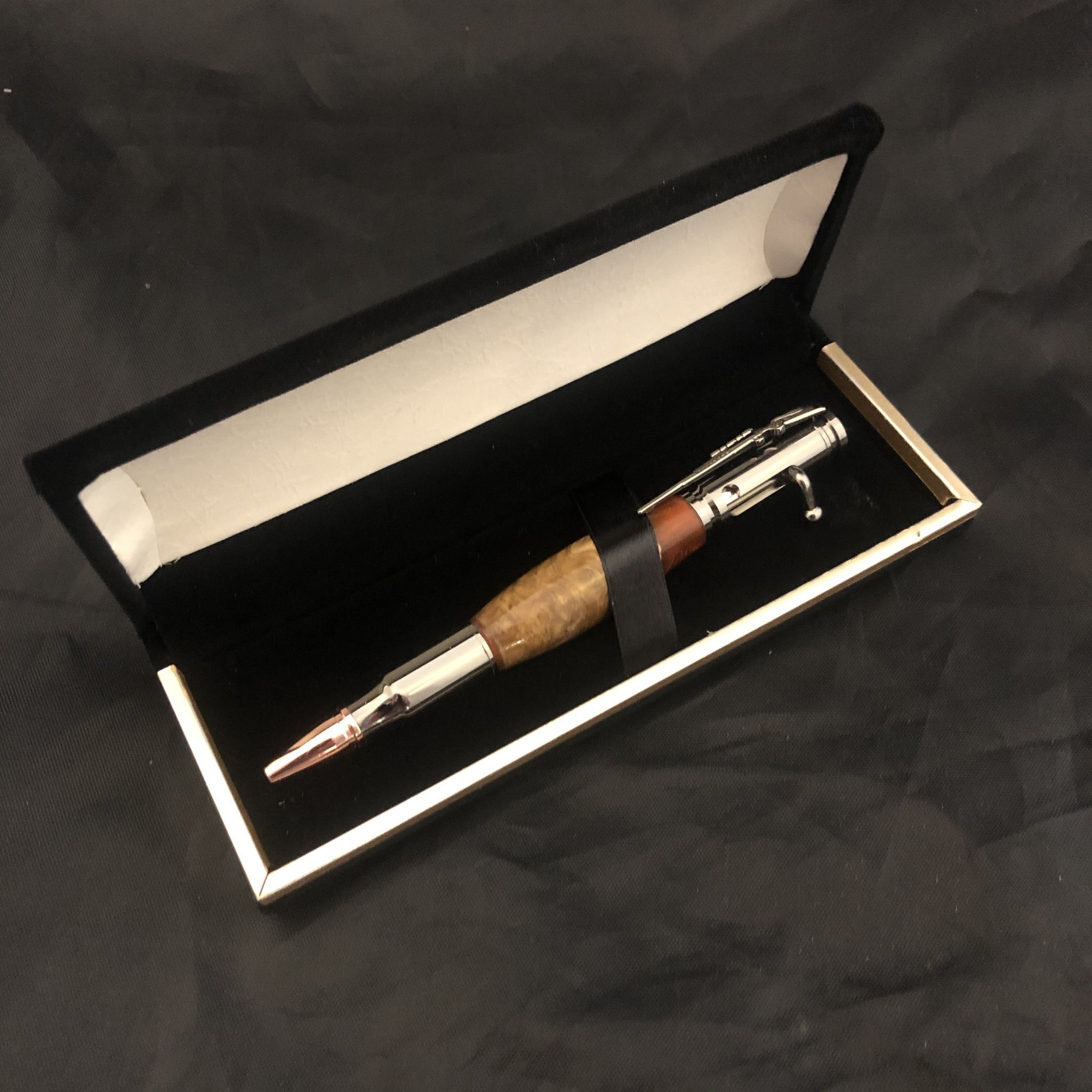 Bolt shops action pen made with burl wood