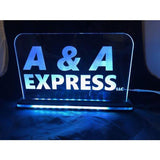 Custom Business Sign Edge Lit Acrylic Laser Engraved and Cut Sign 6"x6" or 8"x10" - CCHobby