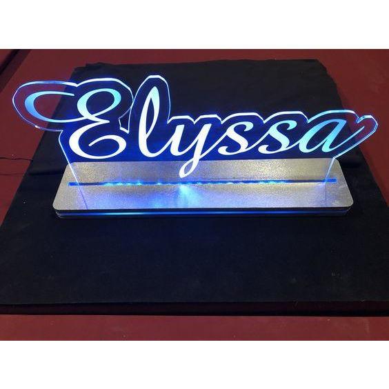 Custom Cut Name Sign Edge Lit LED Acrylic Sign - CCHobby