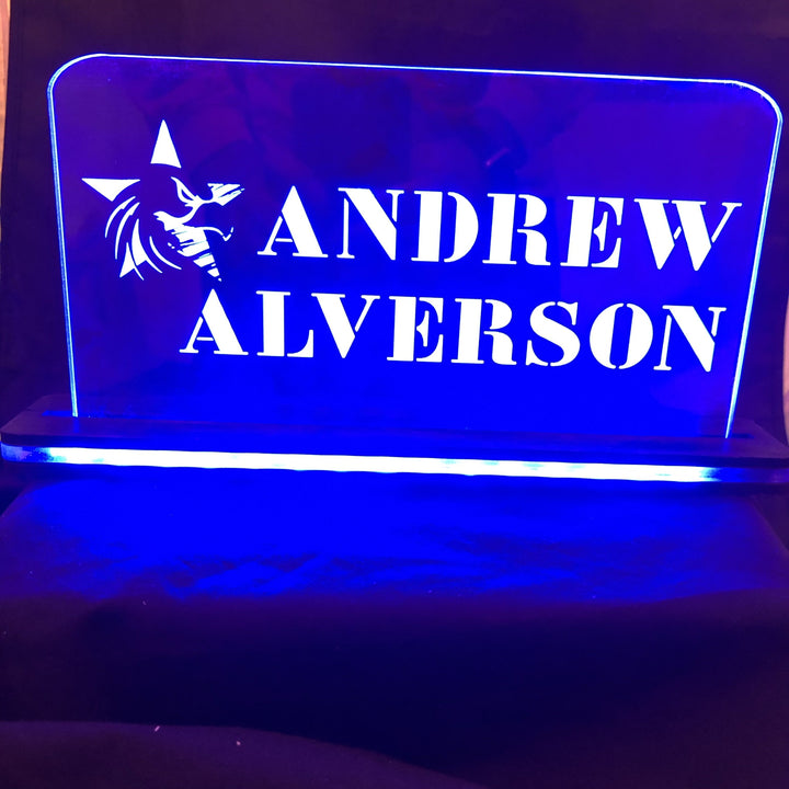 Custom LED Edge Lighted Acrylic Laser Engraved and Cut Sign 6"x6" or 8"x10" With Remote - CCHobby