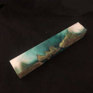 Green and White Burl Wood & Resin Pen Blank - CCHobby