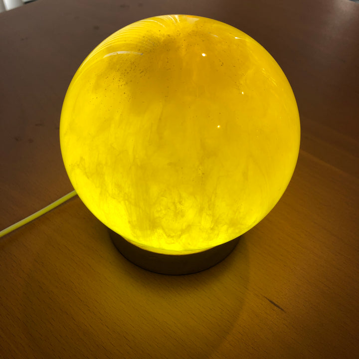 Resin Sphere Night Light Yellow