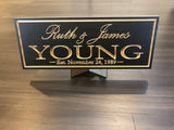 Personalized Wood Family Established Sign Engraved With Your Name and Date