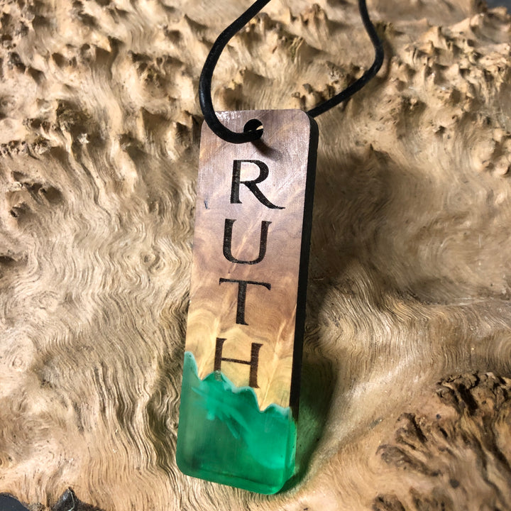 Australian Burl Wood and Resin Custom Pendant