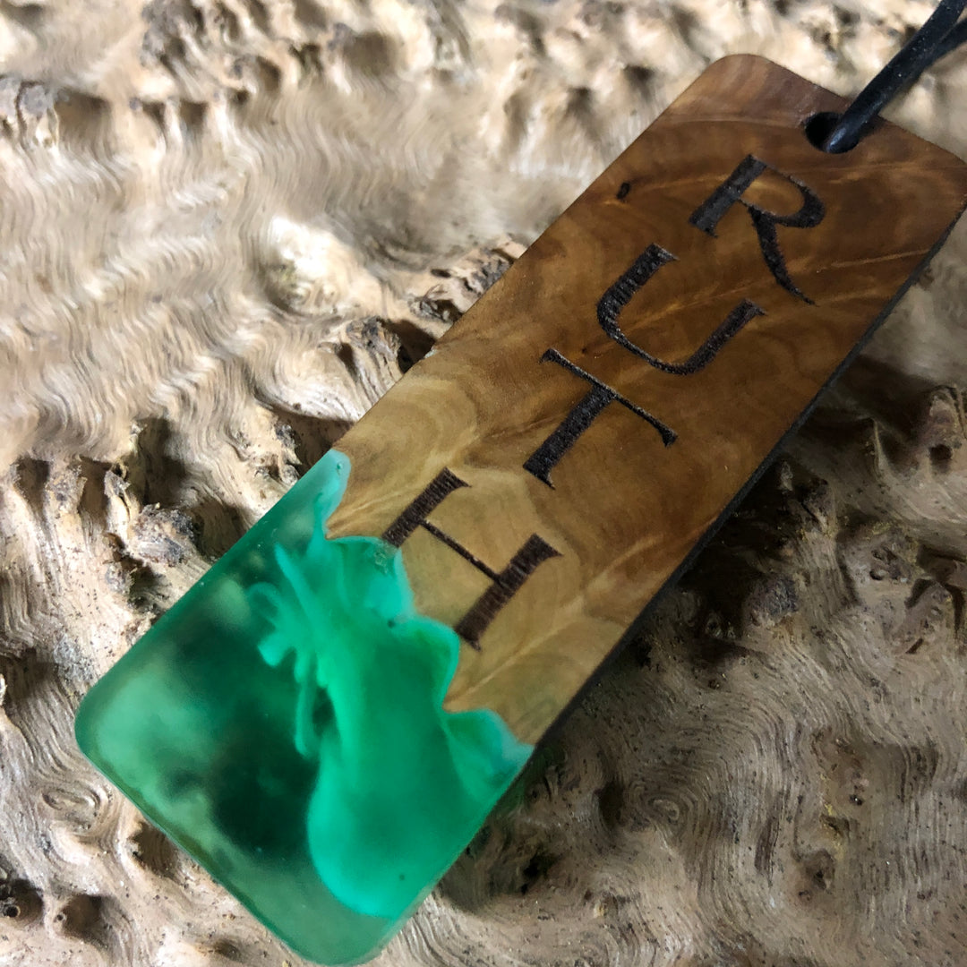 Australian Burl Wood and Resin Custom Pendant