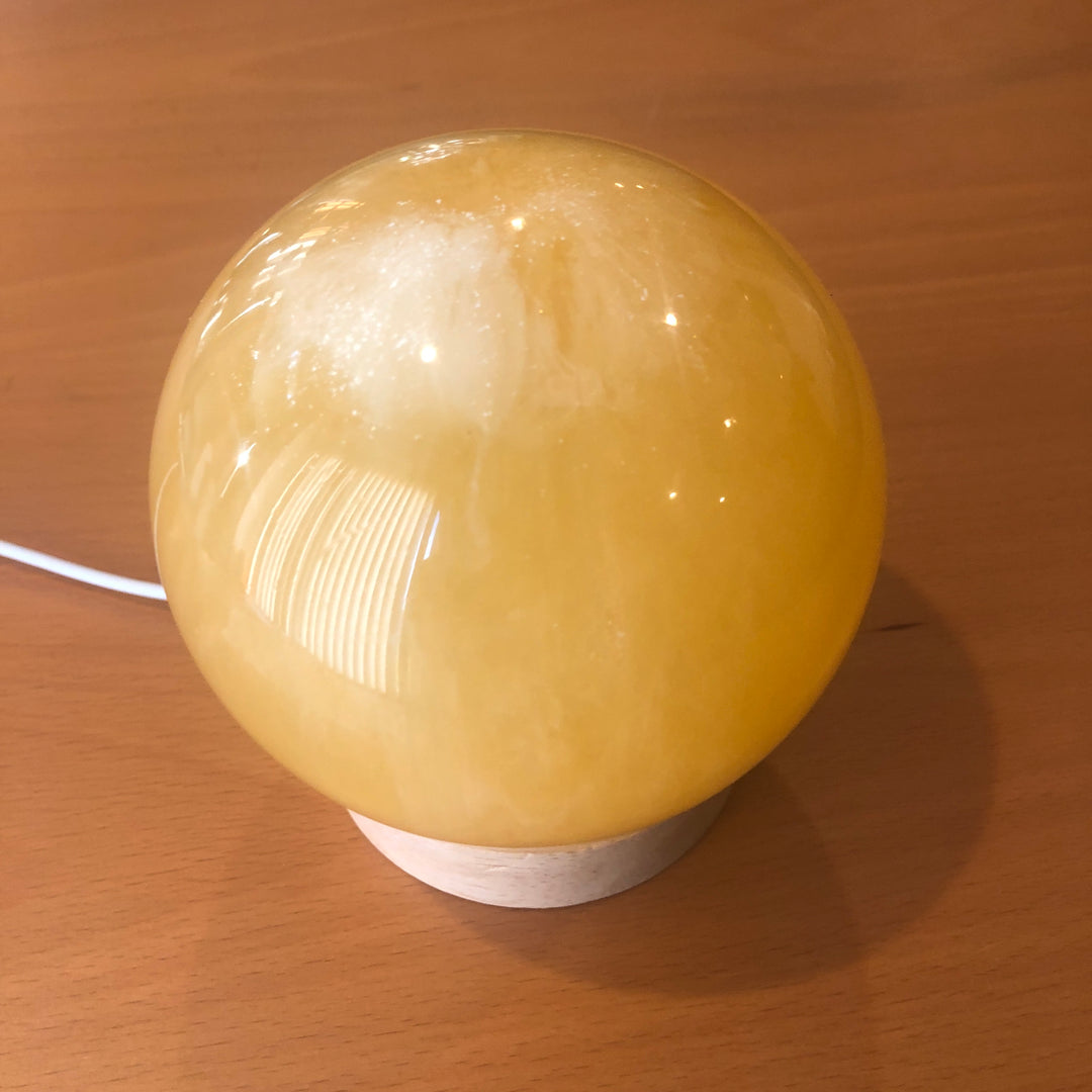 Resin Sphere Night Light Yellow