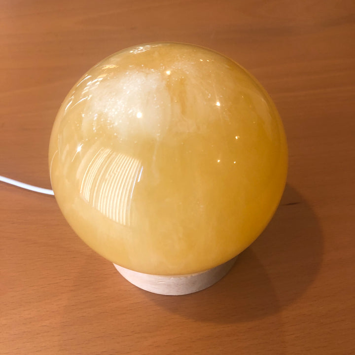 Resin Sphere Night Light Yellow