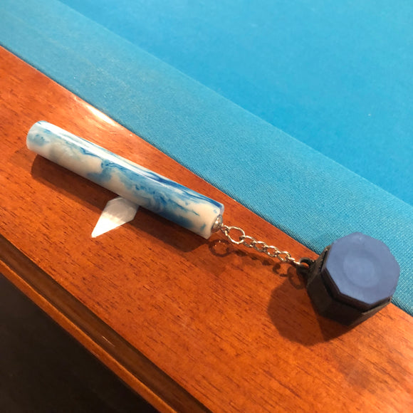 Resin Pocket Keychain Pool Chalk Holder Burl