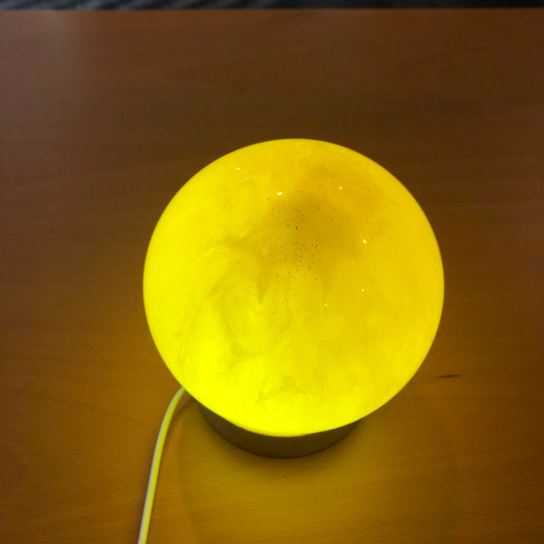 Resin Sphere Night Light Yellow