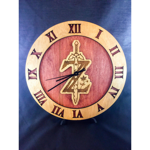 Legend of Zelda Breath of the Wild Stained Wood Laser Cut Clock - CCHobby