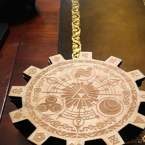 Legend of Zelda Gate of Time Baltic Birch Wood Laser Cut Coasters Set of Six - CCHobby