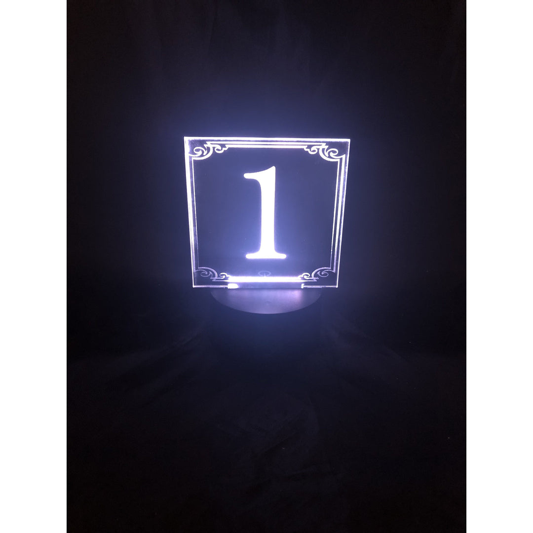 Lighted Table Number Sign Acrylic - CCHobby